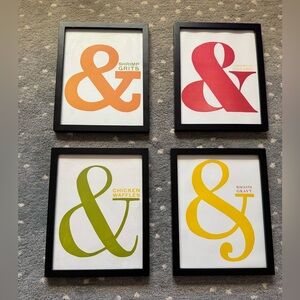 The Old Try Southern Food Duos Colorful Ampersand Wall Art Set